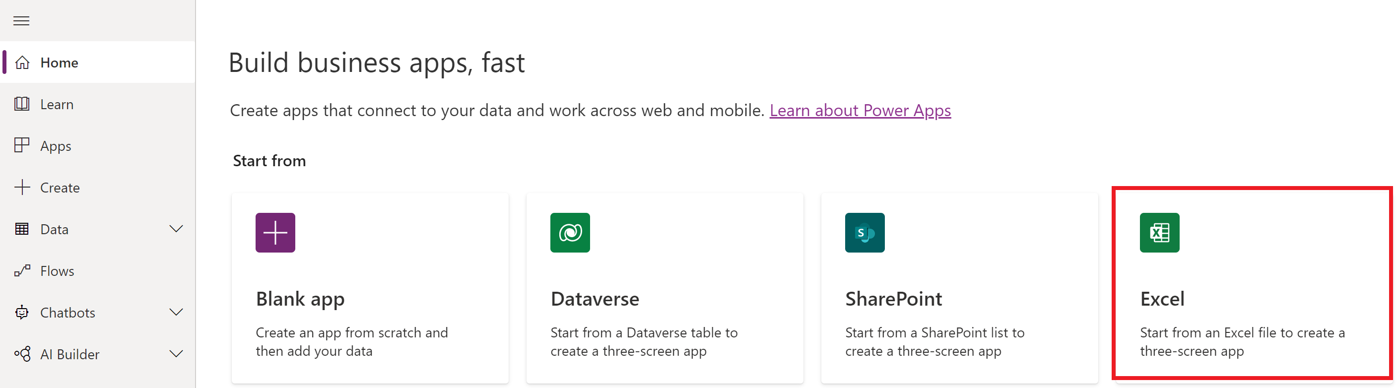 Excel Files into Canvas Apps with Power Apps